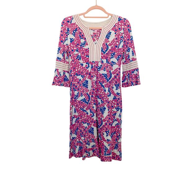 Lilly Pulitzer Dresses & Skirts - Lilly Pulitzer Twyla‎ Bell Sleeve Knee Length Dress Pink Blue Womens Size XS